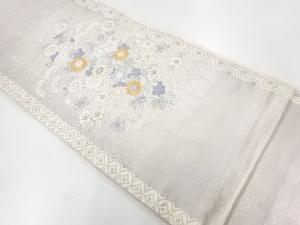 アンティーク　秋草模様刺繍袋帯（材料）